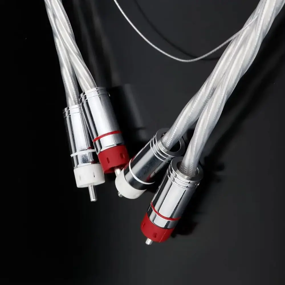 

HiFi Fever Audio RCA сигнальный кабель с тональным рычагом, двойной аудиокабель из стерлингового серебра лотоса X442