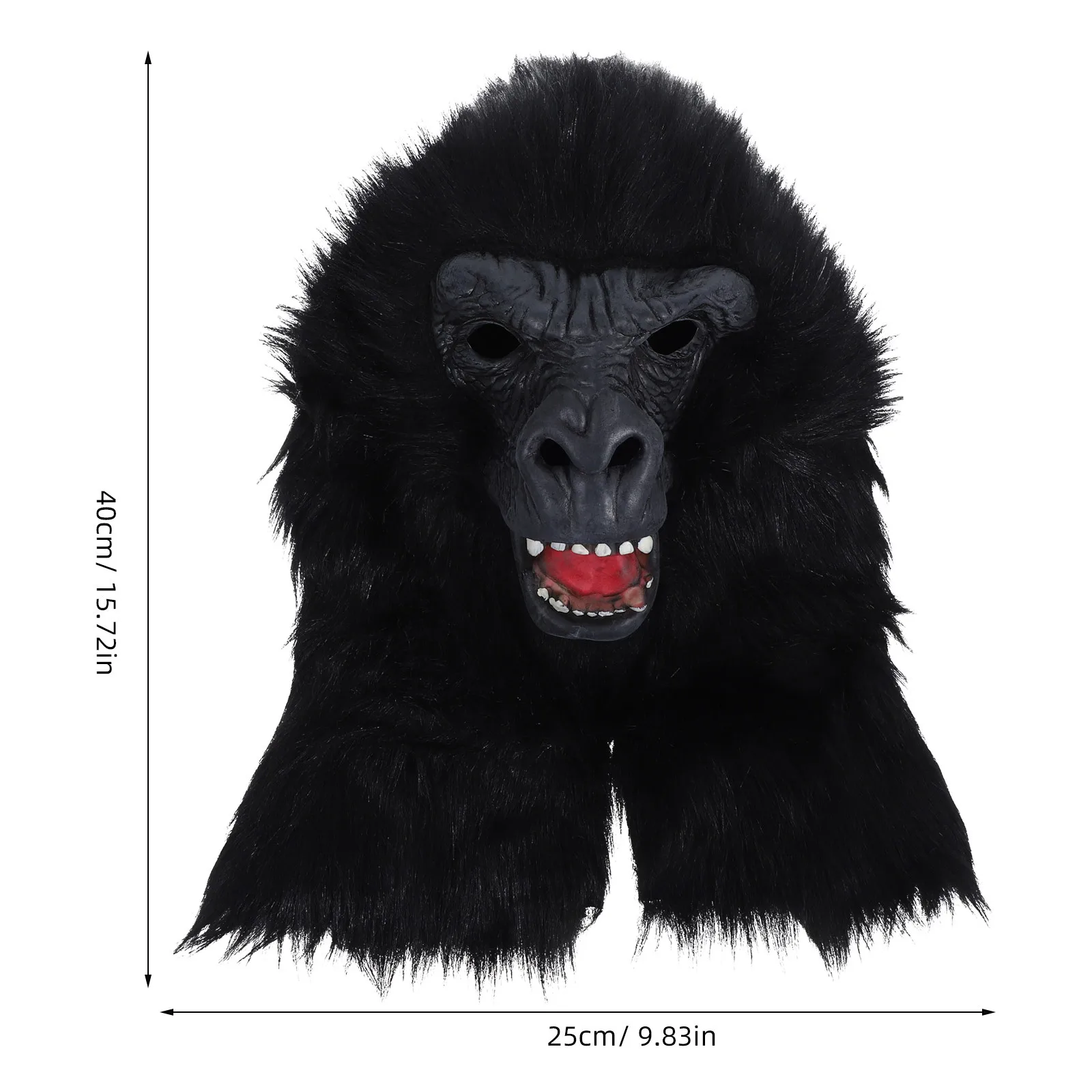 قناع رأس الغوريلا ملحق زي الهالوين لموضوع الكرنفال قناع ديكور الدعامة التأثيرية #3