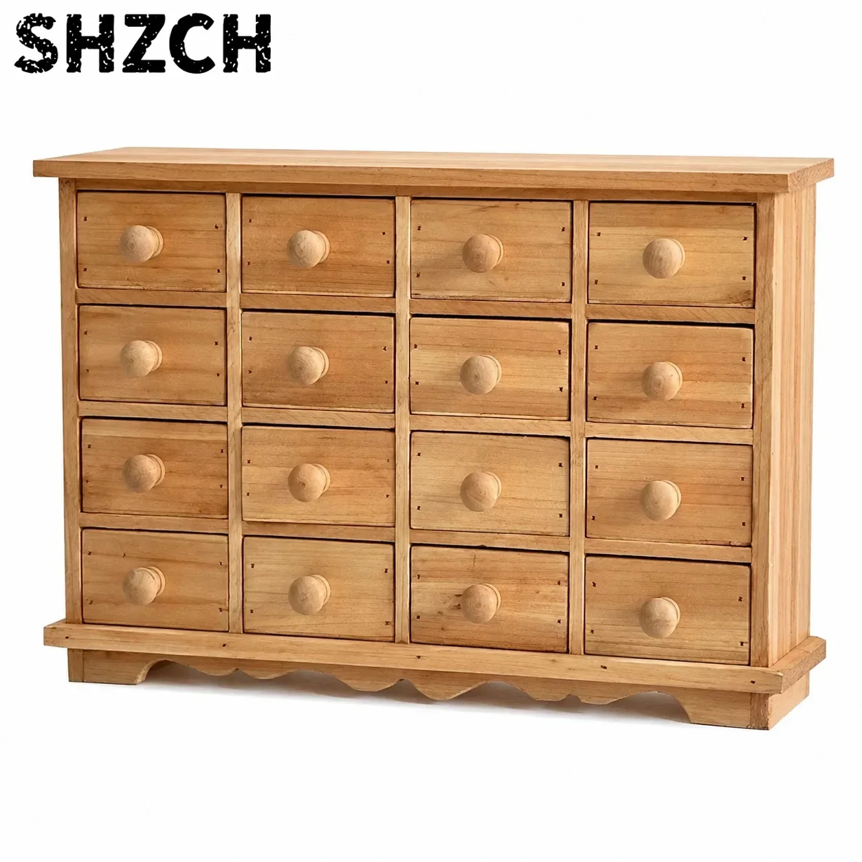 16 Drawer Mini Wooden Storage Cabinet, Rustic Cedar Wood Organizer Chest, Vintage Farmhouse Drawer Box for Jewelry& Crafts