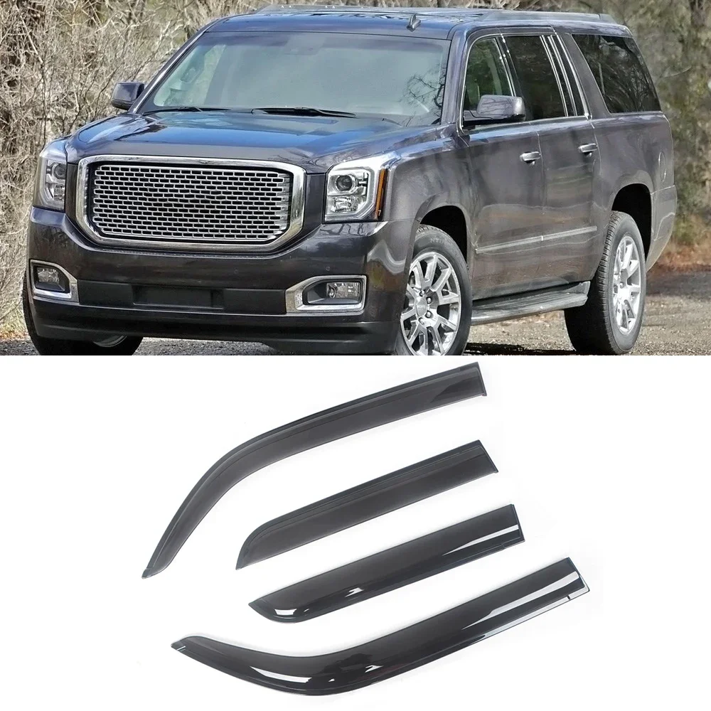 For GMC Yukon 2000-2020 Auto Side Window Wind Deflectors Visors Black Rain Guard Door Visor Vent Shades Dark Smoke Ventvisor