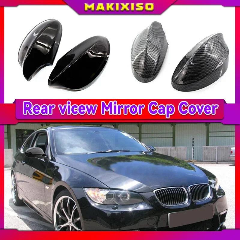 

Black Carbon Fiber Auto Car Rearview Side Mirror Cover Cap Rear View Mirror Housing For BMW 3 Series E90 318 320i 325i 330i