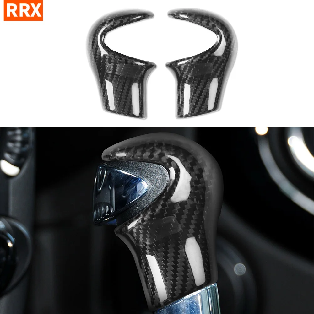 For BMW Mini R55 R56 R57 LCI R58 R59 R60 R61 Gear Shift Knob Head Cover Trim Dry Carbon Fiber Car Interior Accessories