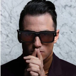 Vintage Rivet Rectangle Sunglasses Men Vintage Small Square Luxury Brand Black Sun Glasses Male Eyewear Fashion