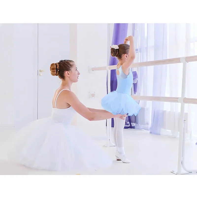 สาวบัลเล่ต์เต้นรําตาข่าย Splicing Leotard สําหรับสาวเต้นรํายิมนาสติกถัง Water-drop กลับ Tutu กระโปรง (เด็กวัยหัดเดิน/สาวน้อย)