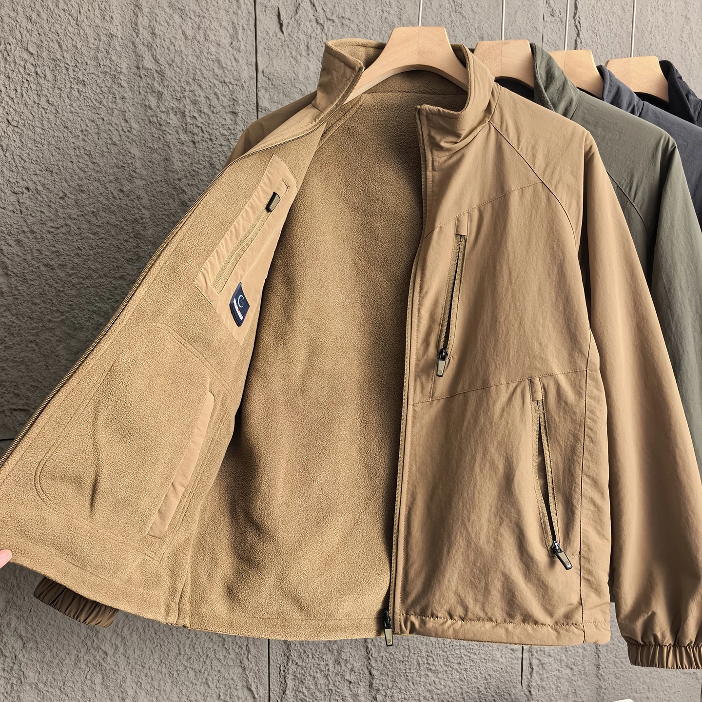 

Двусторонняя носимая куртка для мужчин на осень-зиму с подкладкой, ветрозащитная, водонепроницаемая, теплая, с воротником-стойкой...