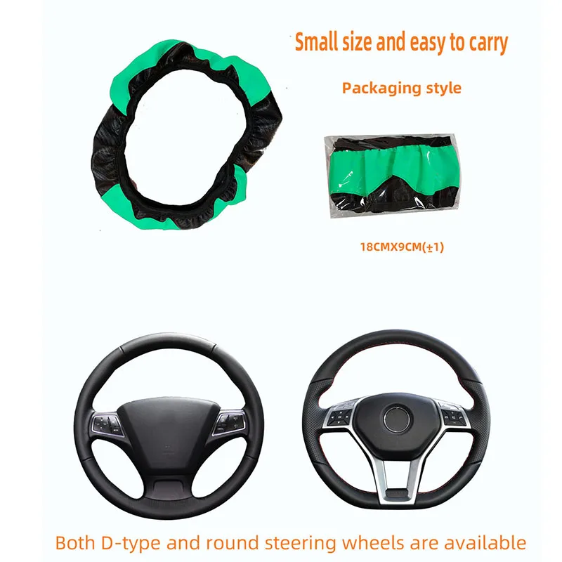 Auto Lenkrad Abdeckung Atmungsaktive Anti Slip PU Leder Lenkung Abdeckungen Geeignet 37-38,5 cm Auto Dekoration Carbon Faser – Detail 14