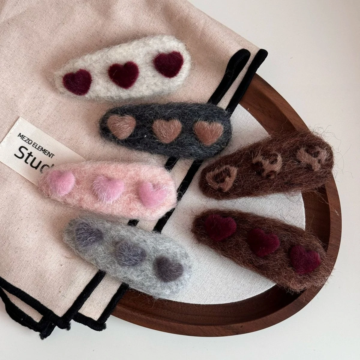 Autumn Winter Love Heart Plush Hair Clip Sweet Cute Bangs Side Clip Korean Fashion Women Girls BB Clip Hair Styling Accessories