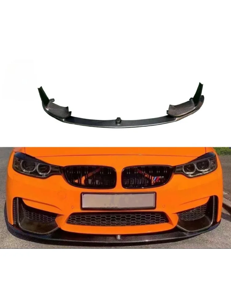 Car Accessories For BMW M3 M4 F80 F82 2014-2020 Dry Carbon Fiber MP Style FRONT LIP Corner Wcrapping Spoiler Rear Lip