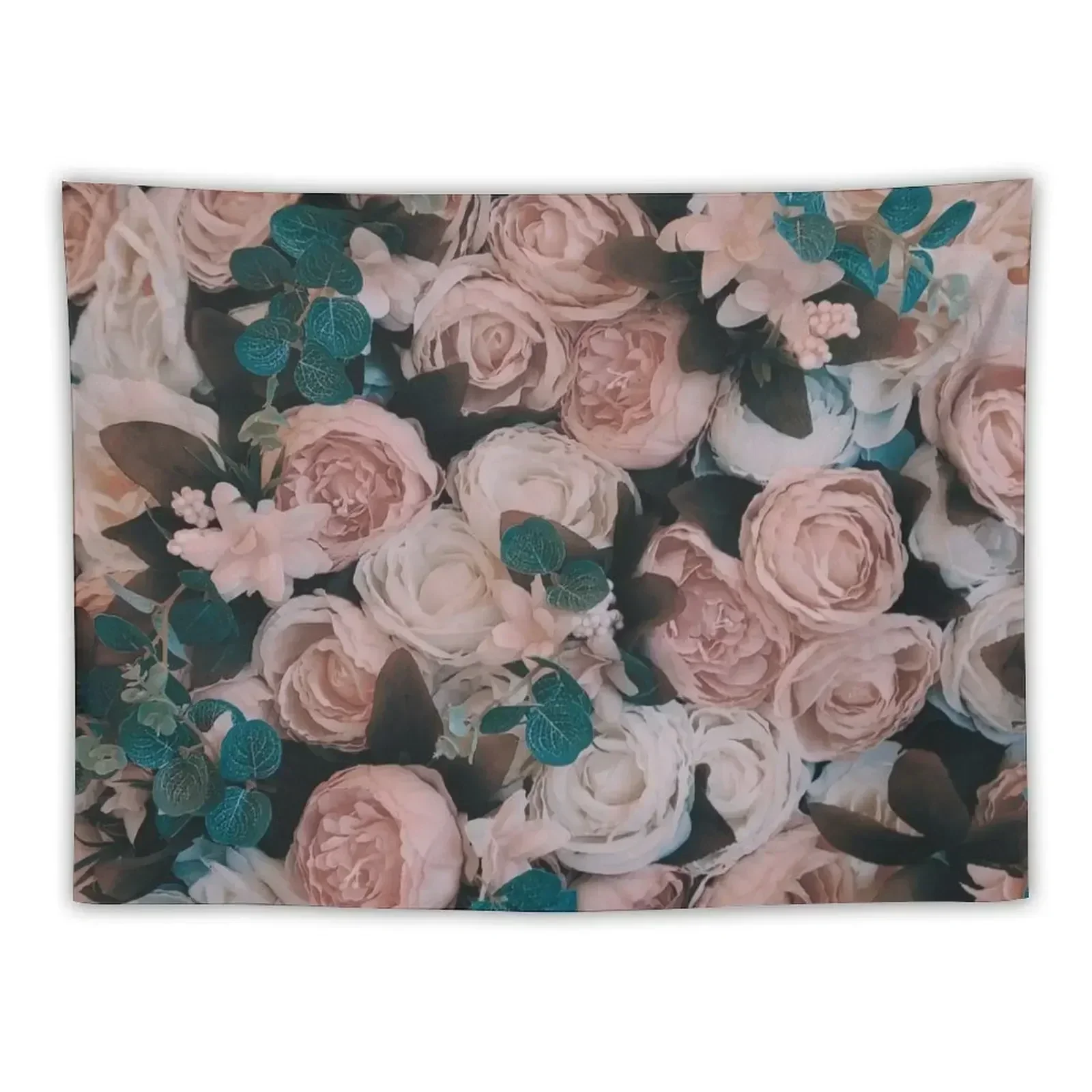 

Roses in Soft Pinks and Greens Tapestry Decor For Room Wallpaper Bedroom Tapestry