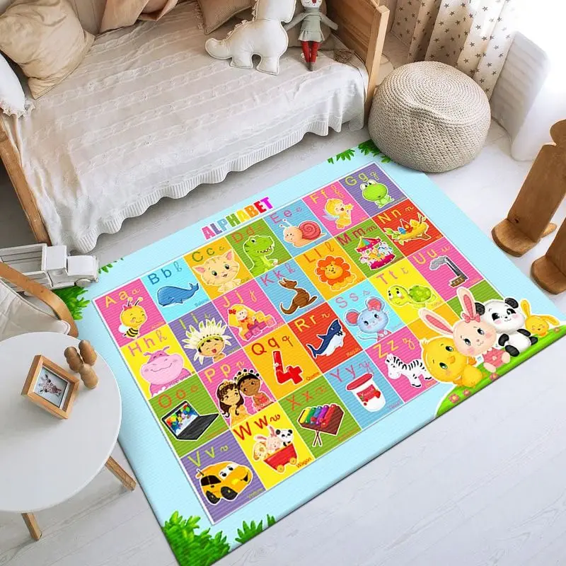 Cartoon Letters Baby Crawling Area Carpet Children Photography Rug Living Room Props Bedroom Girl Decoration Cloakroom Floor Mat