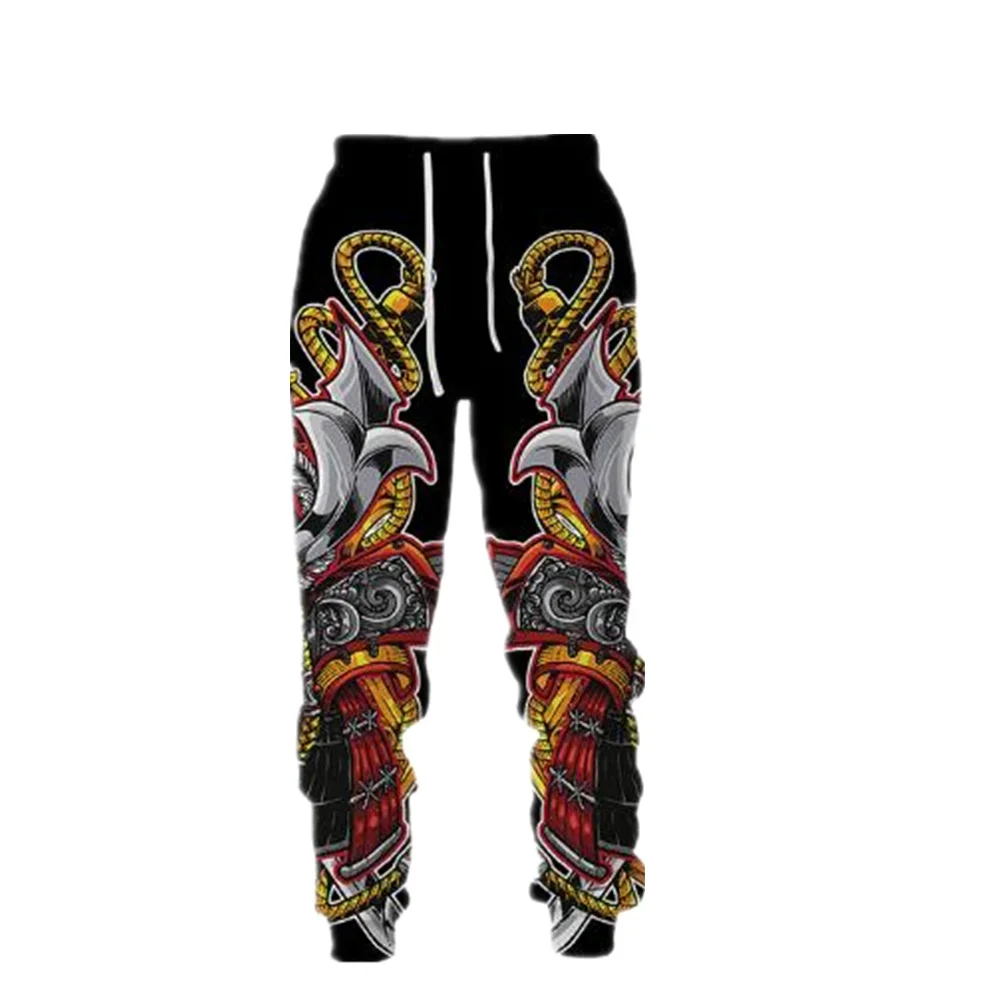 Men's Fashion Spring and Autumn Jogging Pants Viking Tattoo 3D Printed Sports Pants Unisex Harajuku Street Leisure Sports Pants