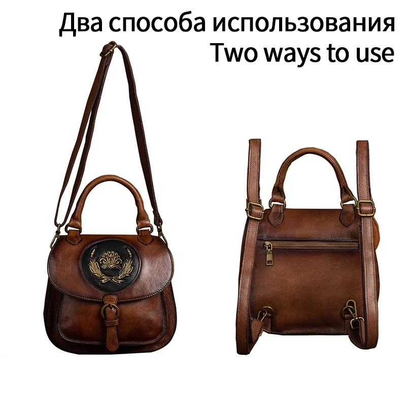 MOTAORA-Pequenas mochilas de couro genuíno para as mulheres, sacos escolares retro para senhoras, telefone ou meninas adolescentes, mochila fivela