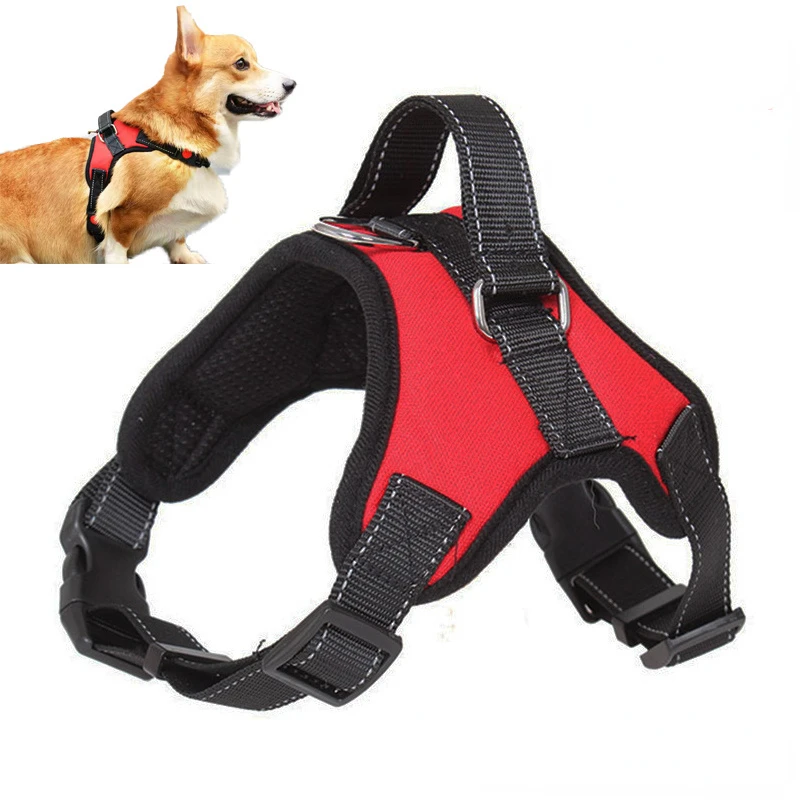 

Dog Harness Vest Adjustable Pet Chest Strap Reflective Outdoor Training Dog Collars Harness Lead for Small Medium Large Dogs