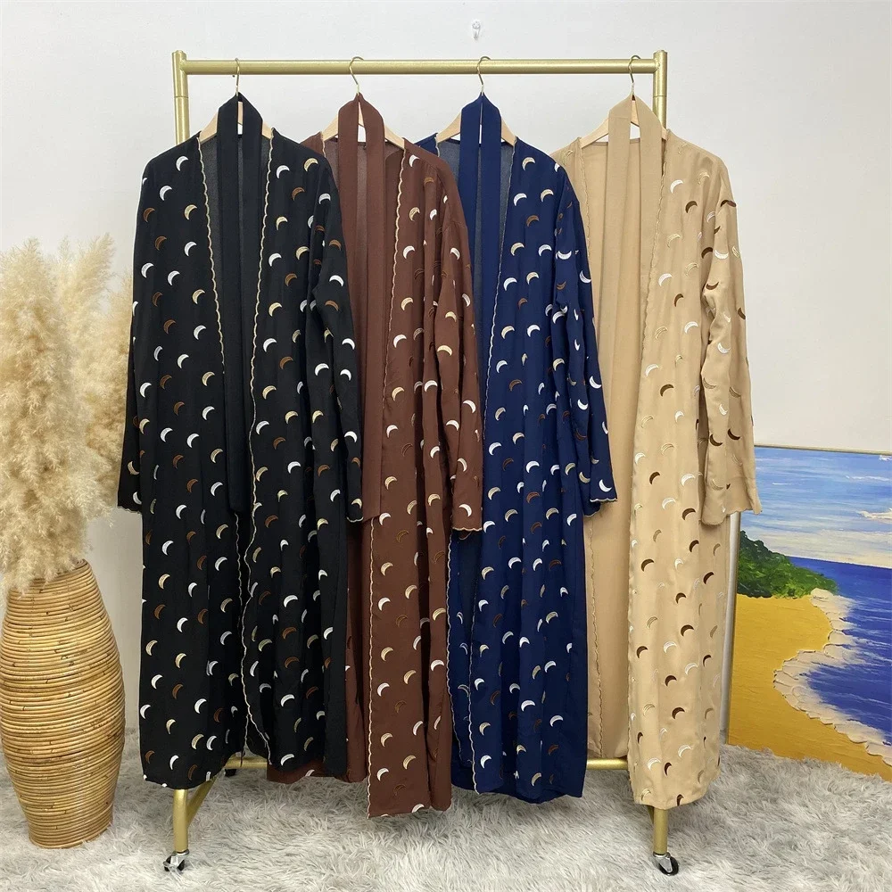 

Eid Ramadan Muslim Abaya for Women Dress Embroidery Cadigan Long Robe Party Dresses Dubai Abayas Kaftan Vestidos Morocco Caftan