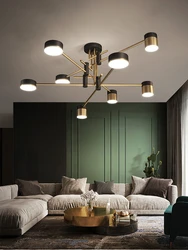 New Nordic Chandeliers Living Room Kitchen Dining Room Ceiling Pendant Lights 3 Color Dimmable Modern Bedroom Lights Decoration