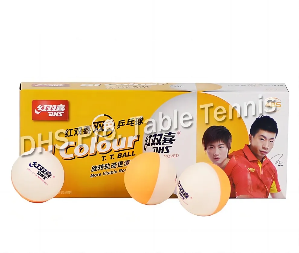 DHS Table tennis balls D40+ BI Colour Seamed ABS new material Plastic Poly Ping Pong Balls