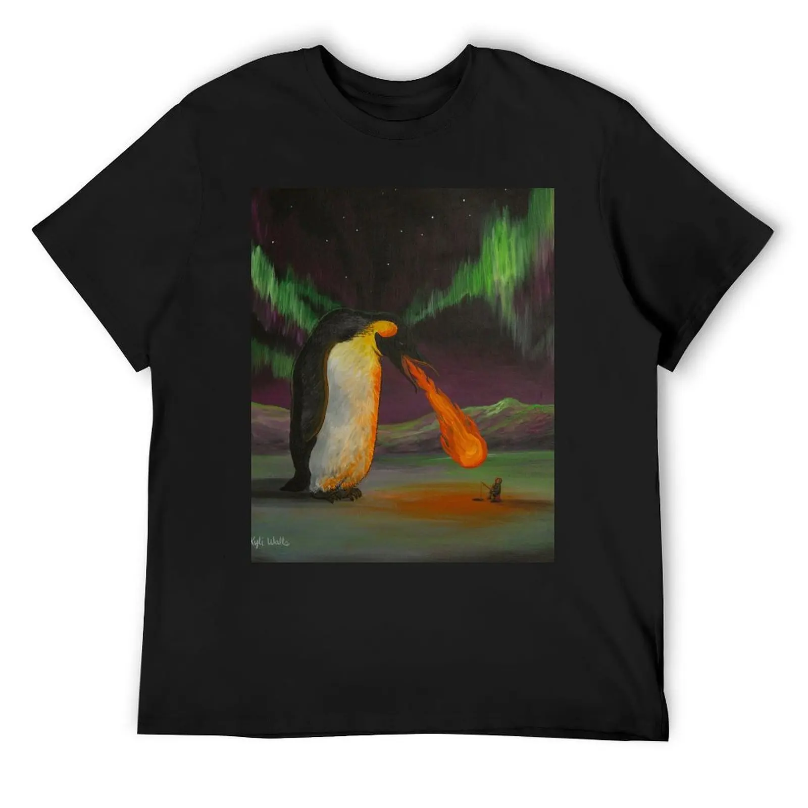 

Giant Fire-Breathing Penguin T-Shirt customs Aesthetic clothing Blouse for a boy Men's t-shirts