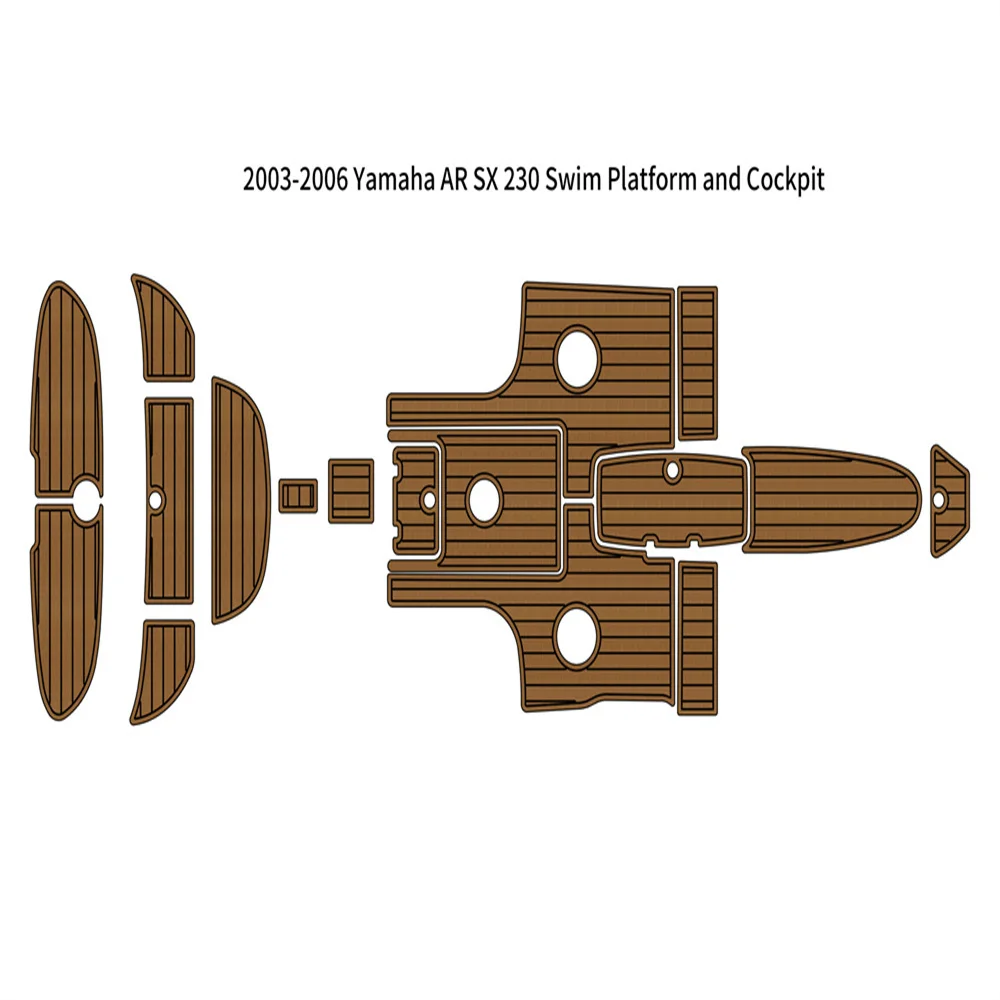 2003-2006 Ya-ma-ha AR SX 230 Swim Platform Cockpit Boat EVA Foam Faux Teak Floor Pad Mat SeaDek MarineMat Style Self Adhesive ZA