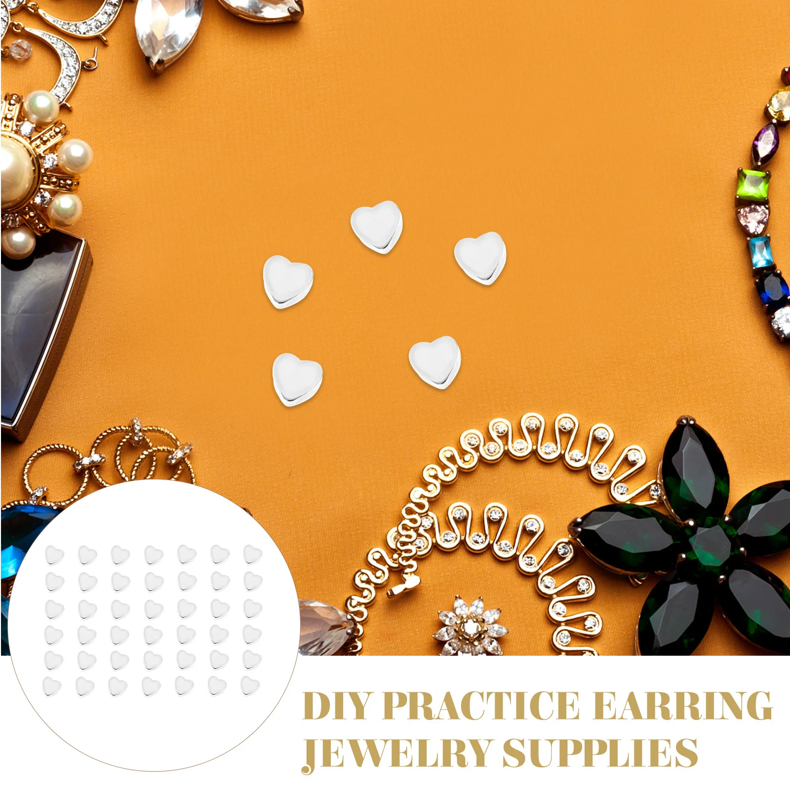

100Pcs Safety Heart Silicone Earring Backs Locking Secure Replacement for Earrings Accessories Earring Backs Earrings Stoppers