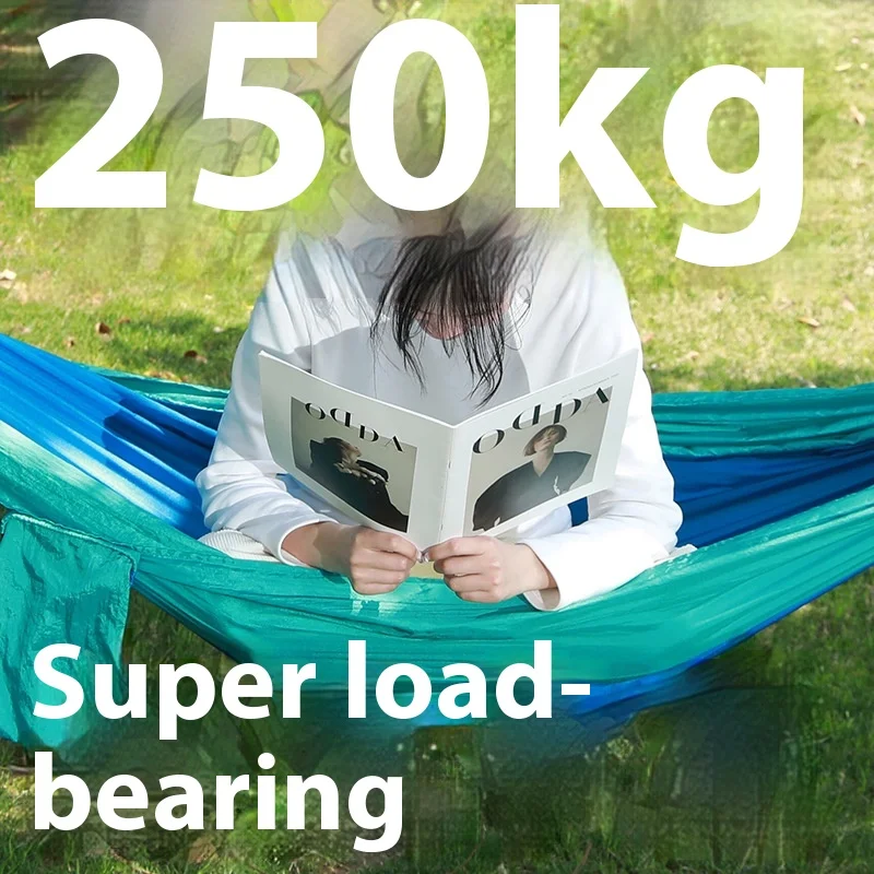 

Ultra-Light Travel Camping Hammock 250kg Load Capacity Breathable Quick-Drying Parachute Nylon Included Outdoor Indoor Garden