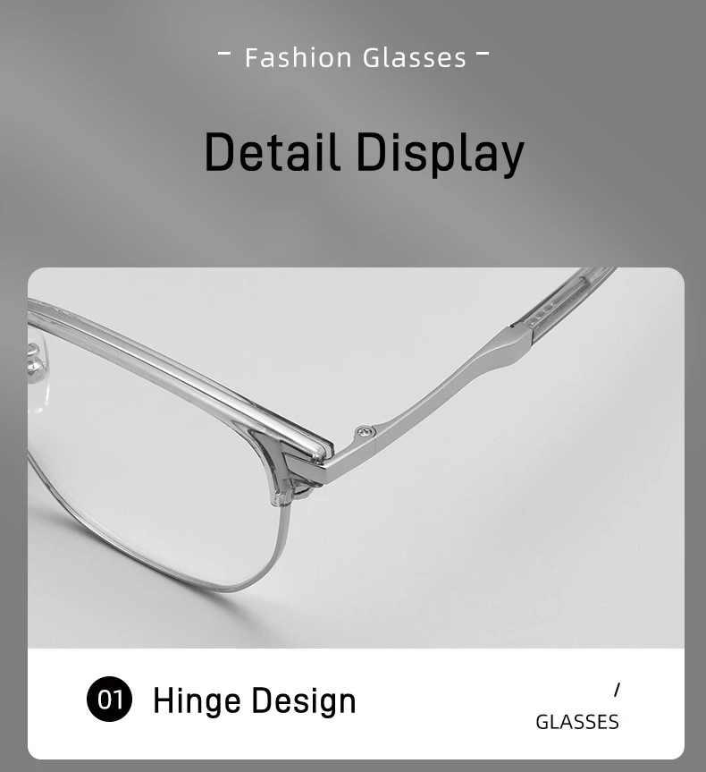 80523 Hochwertige Retro-Lesebrille mit großem Rahmen für Herren, Computer-Anti-Blaulicht-Brille, professionell anpassbare Presbyopie-Brille – Detail 11