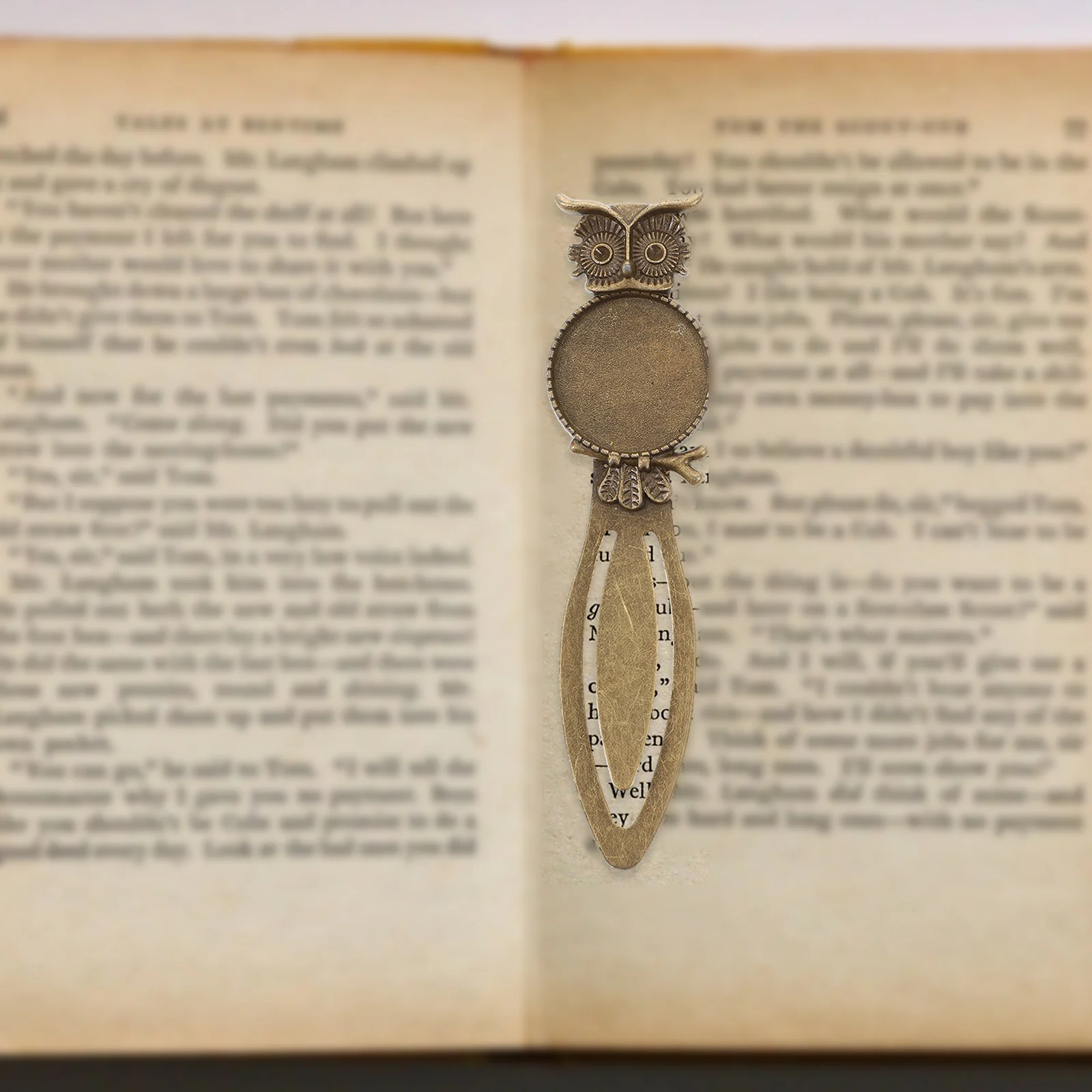 20 Pcs Green Bronze Bookmark Gift Owl Bulk Pendant Bookmarks Rayon Metal Marker Student Tiny Beautiful