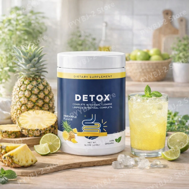 Detox Powder-Pineapple Flavor-Supports Healthy Digestion & Gut Health-400g-Organic Natural Cleansing Fiber Gut Detox Supplement