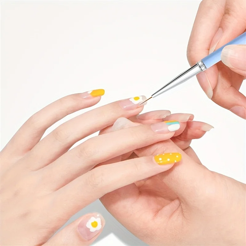 Imagen 7: Juego de pinceles para decoración de uñas, herramientas de diseño para decoración de uñas, pincel de gel para uñas 3D, bolígrafo de dibujo de uñas acrílico profesional