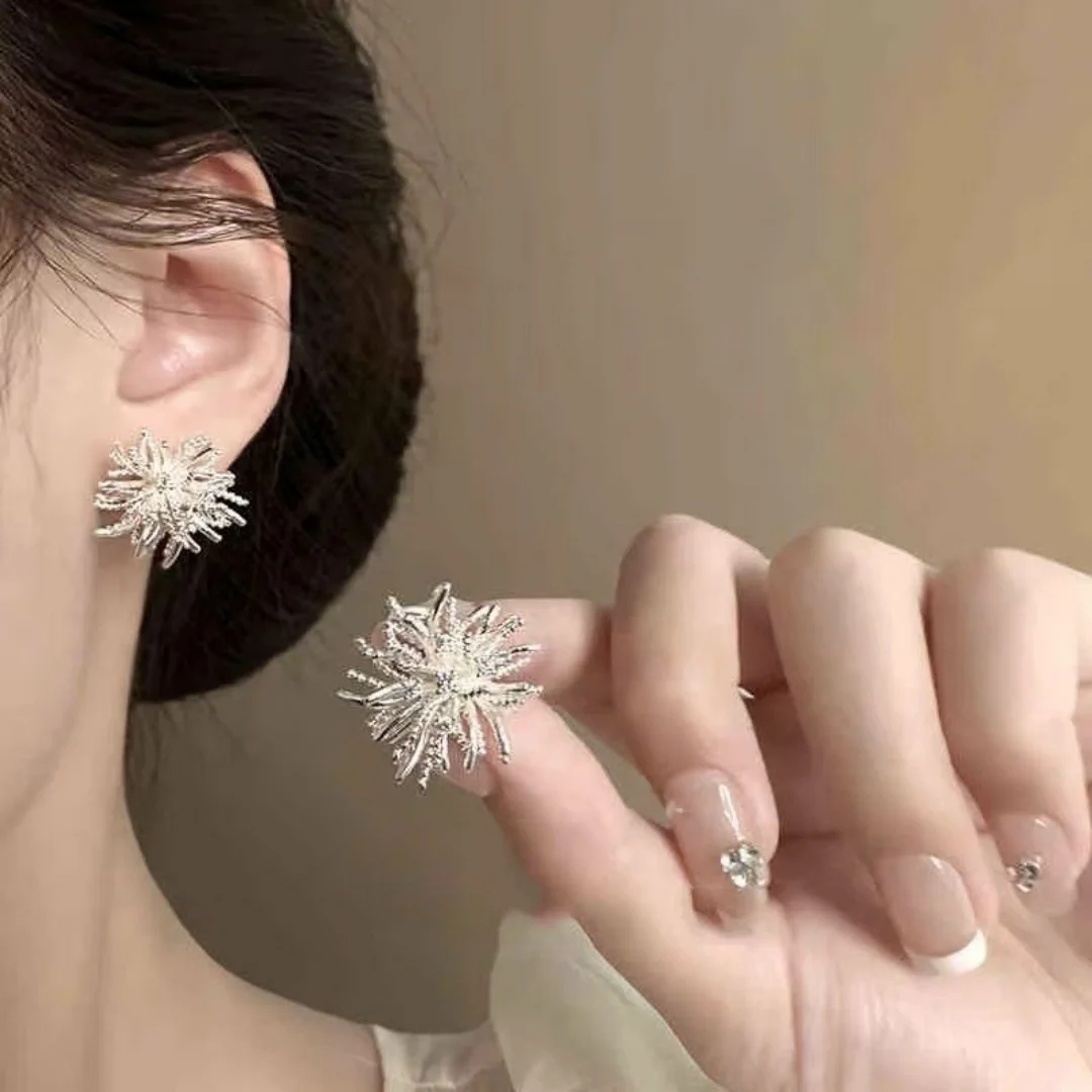 

DUTRIEUX Y2K Light luxury Advanced Golden Flower Earrings For Women Water Drop Frosting Zircon Design Vintage Jewelry Gifts 2025