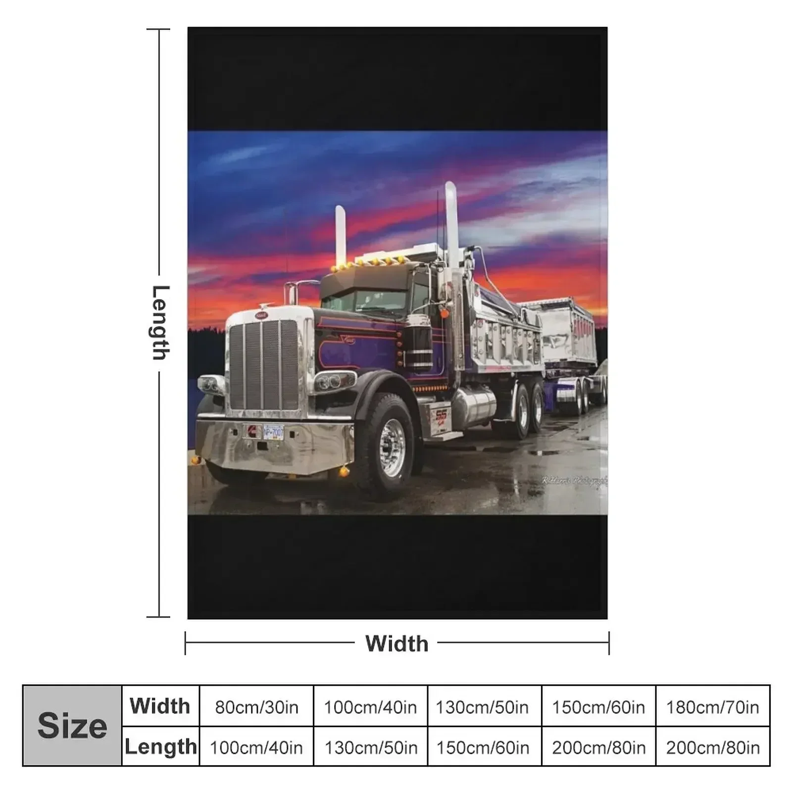 Truck and Transfer Purple Skies Throw Blanket Cute Summer Beddings Vintage for babies Blankets