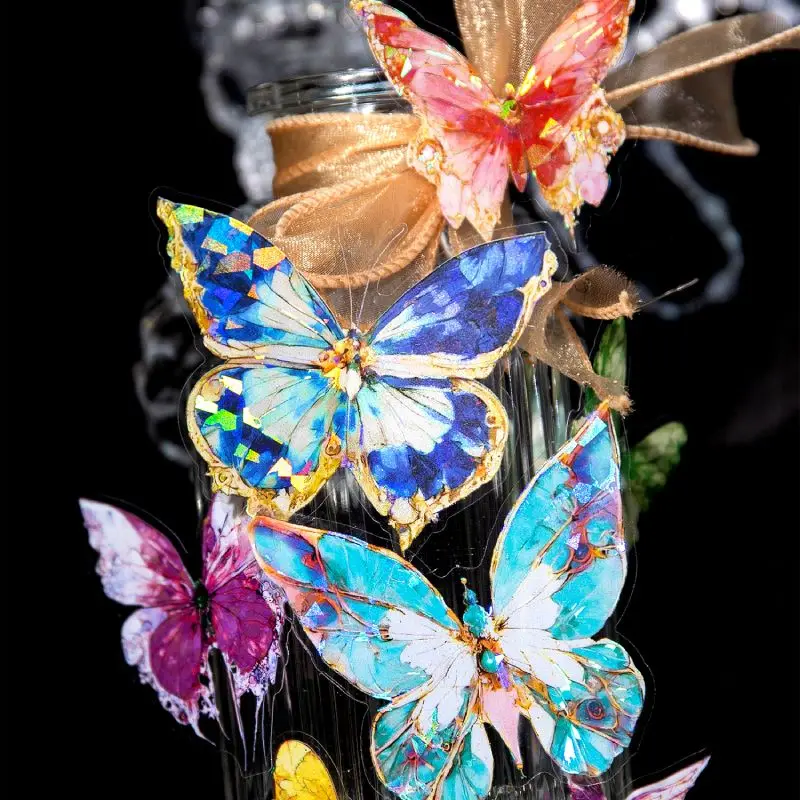 

20Pcs/Pack Dreamy Butterfly PET Stickers Mobile Phone Laptop Diaries Fashionable Graffiti Sticker Waterproof Transparent Label