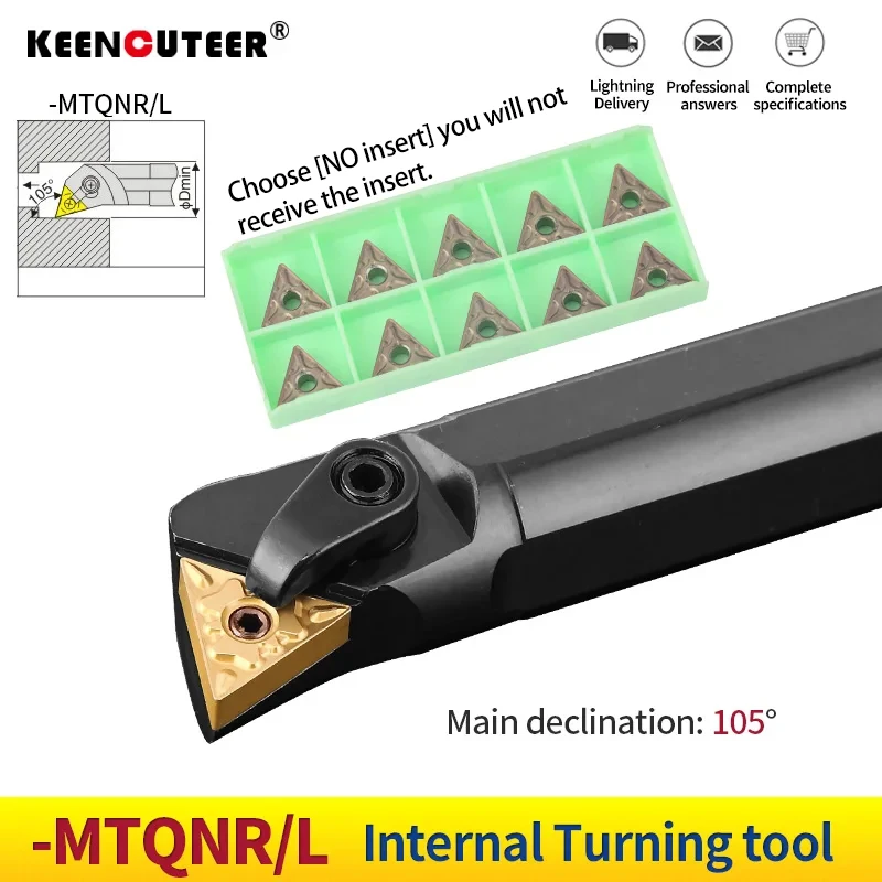 Portaherramientas de torneado interno porta herramientas torno, insertos de carburo TNMG, barra de torno, juego de herramientas de corte CNC, S16Q-MTQNR16 S20R-MTQNR16 herramientas, 1 ud herramientas de corte.