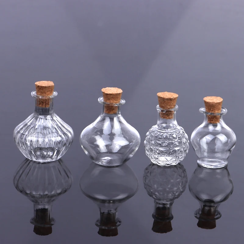 1:12 Dollhouse Miniature Storage Tank Glass Bottle With Cork Cover Mini Tiny Jar Flower Vases Model Toys Doll House Decor Access