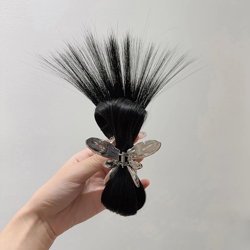 Sweet Metal Butterfly Hair Clip Claws Half-Tied Feather Shuttlecock Headdress Grab Clip Hot Girl Hair Clip Wig Accessories