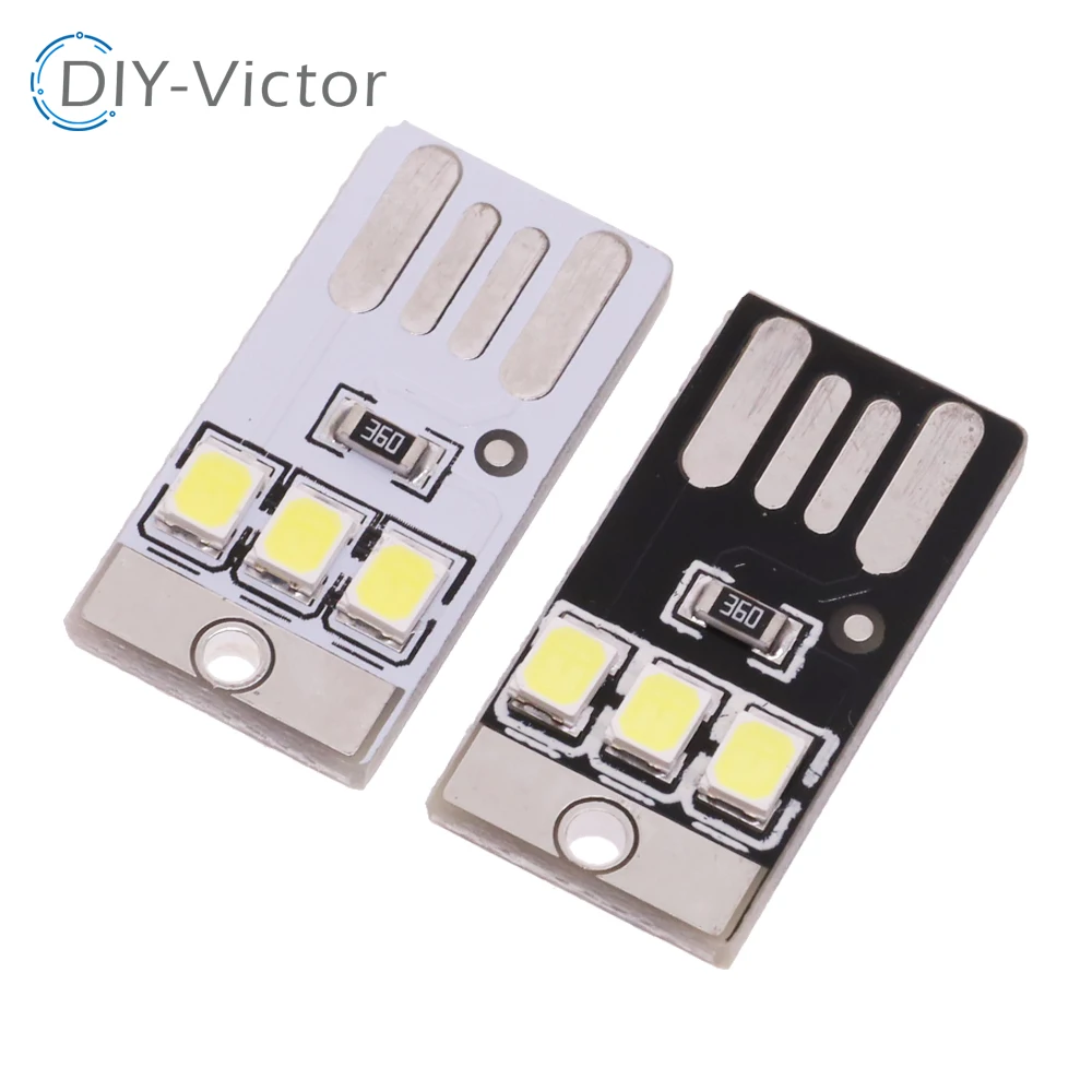 10Pcs Mini Super Bright USB Keyboard Light Notebook Computer Mobile Power Supply Chip LED Night Light Thin Camping Lamp Campfire