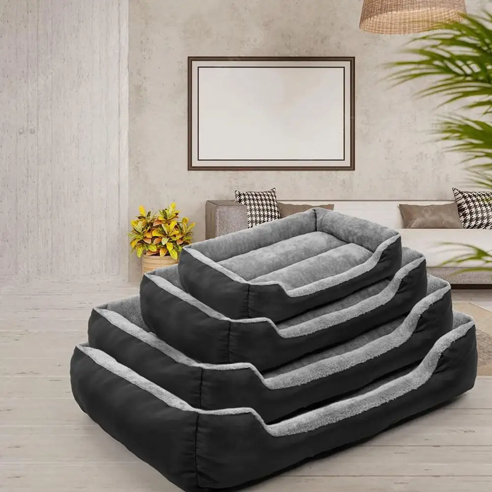 Thick Fabric Dog Bed Cozy Pet Nest Thick Fabric Long-lasting Comfort for Cats Dogs Large Space Bed for Sleeping Experience