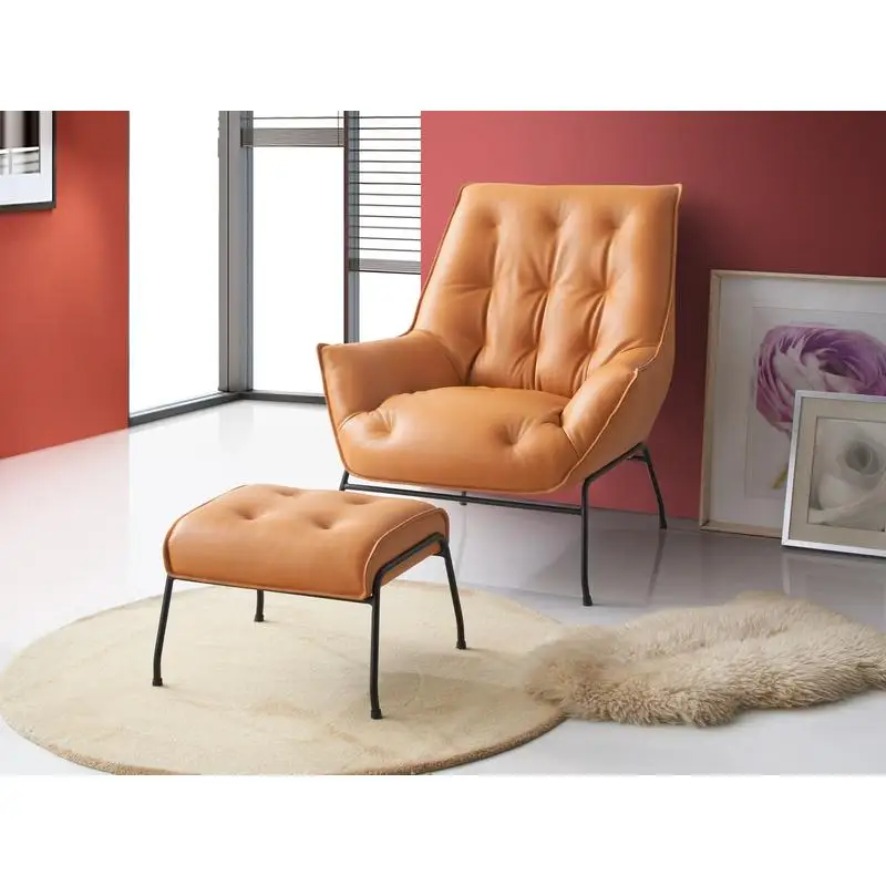 كرسي علوي من الجلد المحبب وعثماني من حجر زوسا الرملي