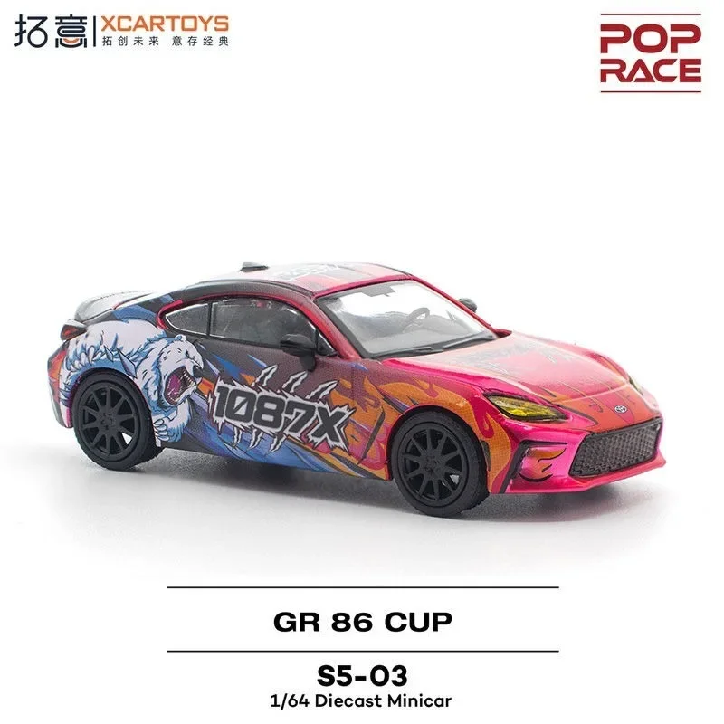 POPRACE 1:64 S5-03 GR86 1087X Team Zhang Zhanhe liga modelo de carro brinquedos presentes