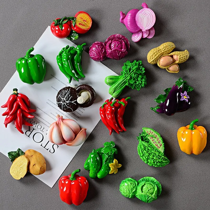 3D Vegetable Fridge Magnets Kitchen Home Decor Whiteboard Message Board Photo Wall Magnetic Decoration Gift