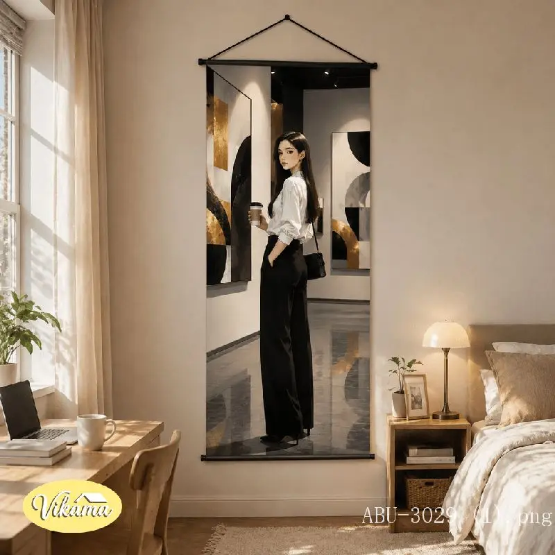 VIKAMA Anime Girl Reading Book Tapestry Cozy Window Silver Hair Literary Art Wall Hanging Bedroom Aesthetic Home Decor