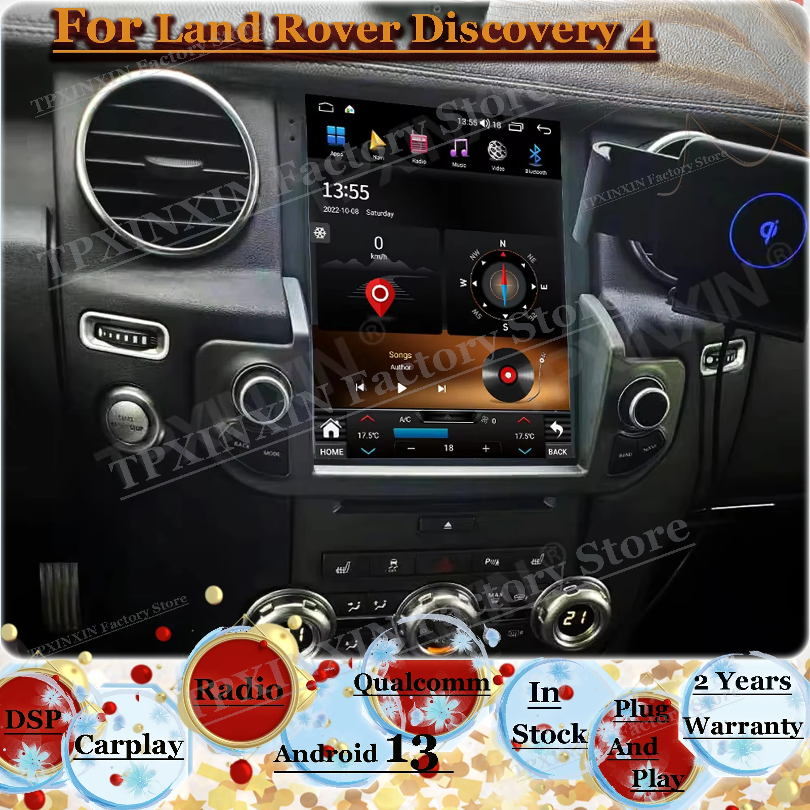 Android Automotive Multimedia For Land Rover Discovery 4 Car GPS Navigation Carplay Radio Coche With Bluetooth Stereo Receiver