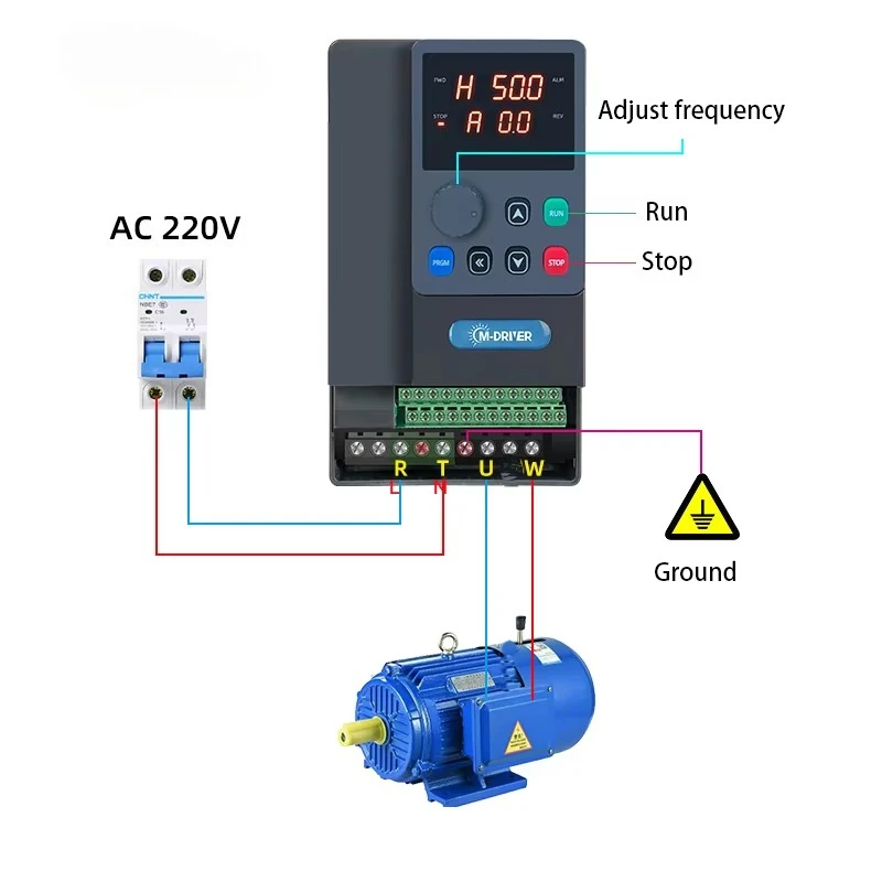 Single Phase 220v VFD 0.75 kw 1.5kw 2.2kw Variable Frequency Drivers for Single Phase Motor Pump