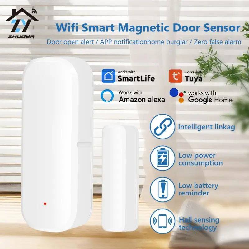 sensor de porta wifi zy tuya sensor de janela casa inteligente detectores abertos fechados via smart life trabalhe com alexa google home 01