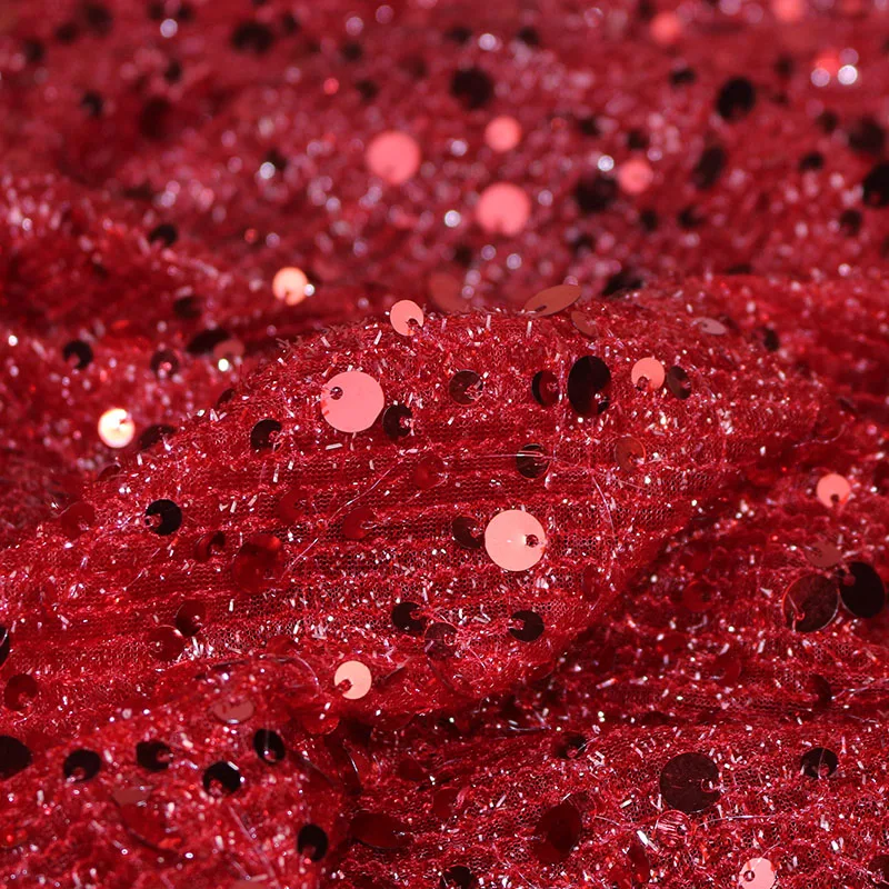 반짝이는 사이즈의 스팽글 메쉬 자수 원단 무대 의상 어린이 의류 수제 DIY 디자이너 원단