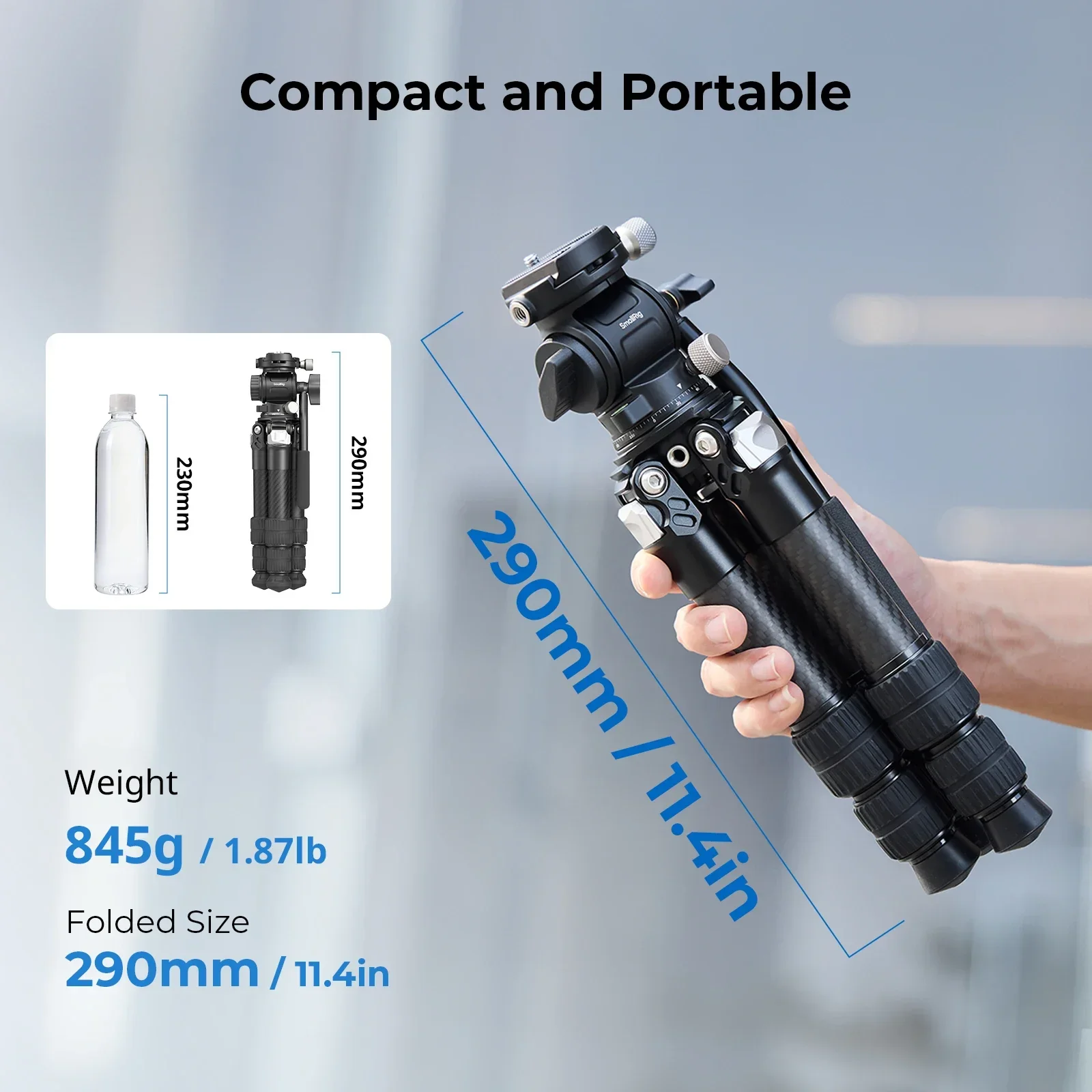 SmallRig Heavy Duty Carbon Fiber Tabletop Tripod Kit for DSLR Mirrorless Camera Tripod Compatible With Ball Video Heads -5025