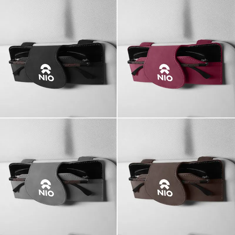 For NIO ET5 ET7 ET9 ES6 EL7 ES8 EC6 EC7 EP9 EVE Visor Storage Box Sunglasses Multi-Function Suede Glasses Clip Car Accessories