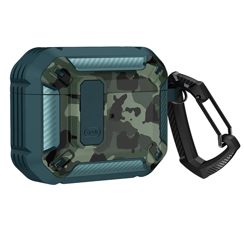 

Camouflage gray Earphone Case For AirPods1 / 2 / pro Fall Prevention Cover With Secure Lock Fundas
