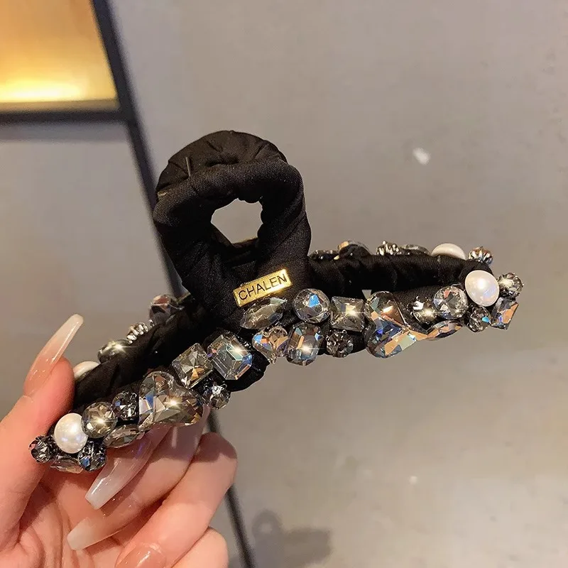 Horquilla de cristal coreana para mujer, accesorios para el cabello con Clip de tiburón de gran tamaño