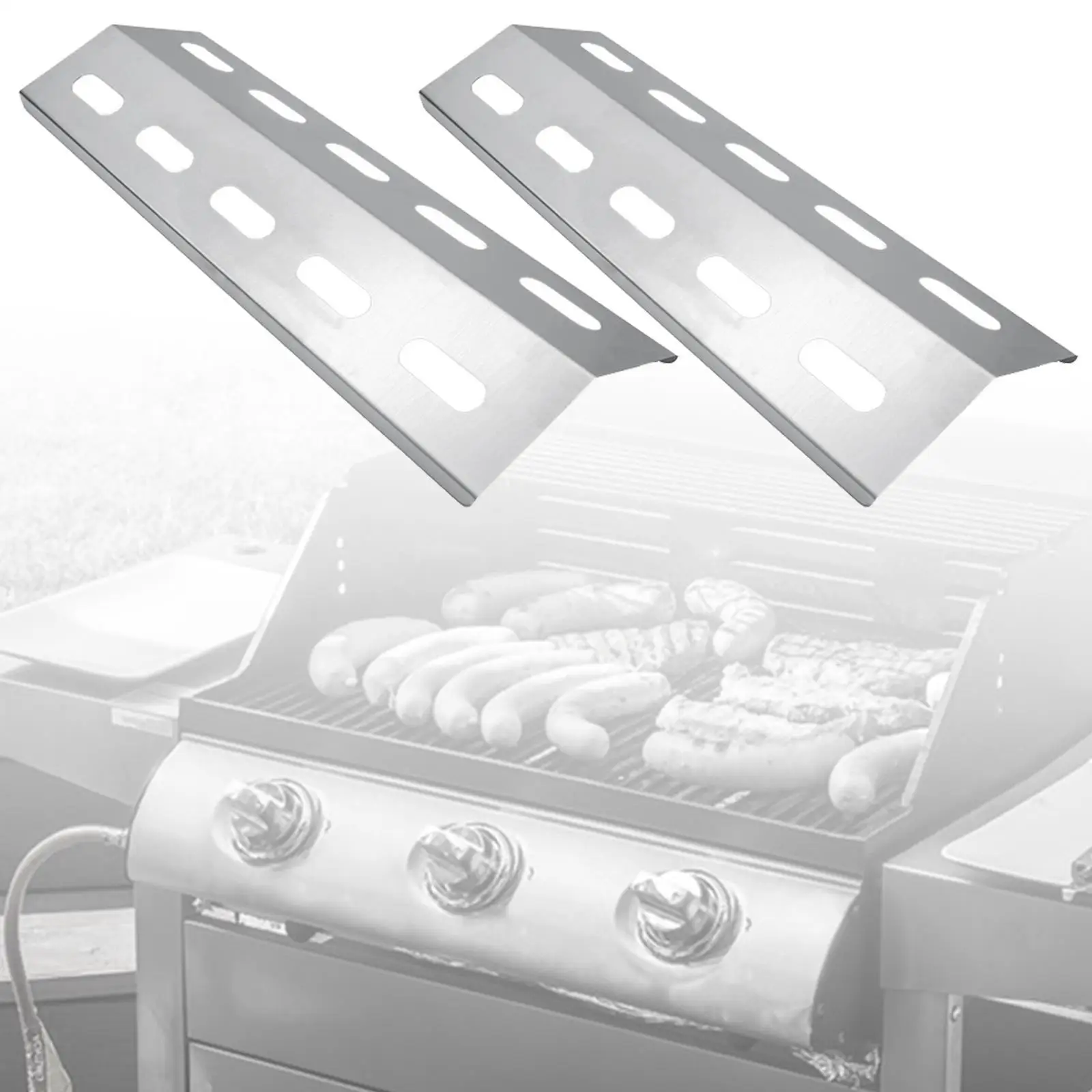 2Pcs Grill Heat Plate Shield Barbecue Heats Plate Easy to Install Convenient Fire Divider Heat Tent for Garden Camping Picnic