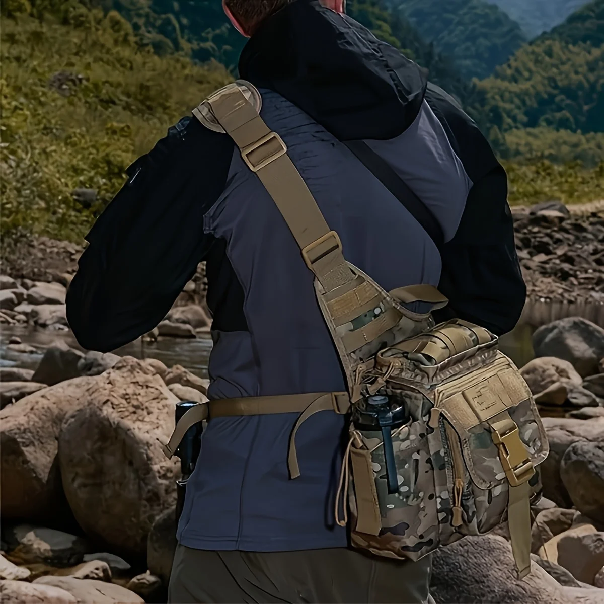 

Fishing crossbody bag, fishing tackle box, fishing bag, leg-over equipment outdoor fishing crossbody bag.